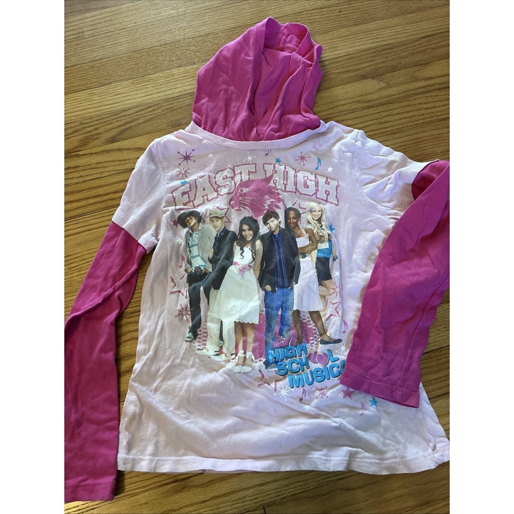 Disney Girls High School Musical Long Sleeve Graphic Print Layered TShirt L TROY